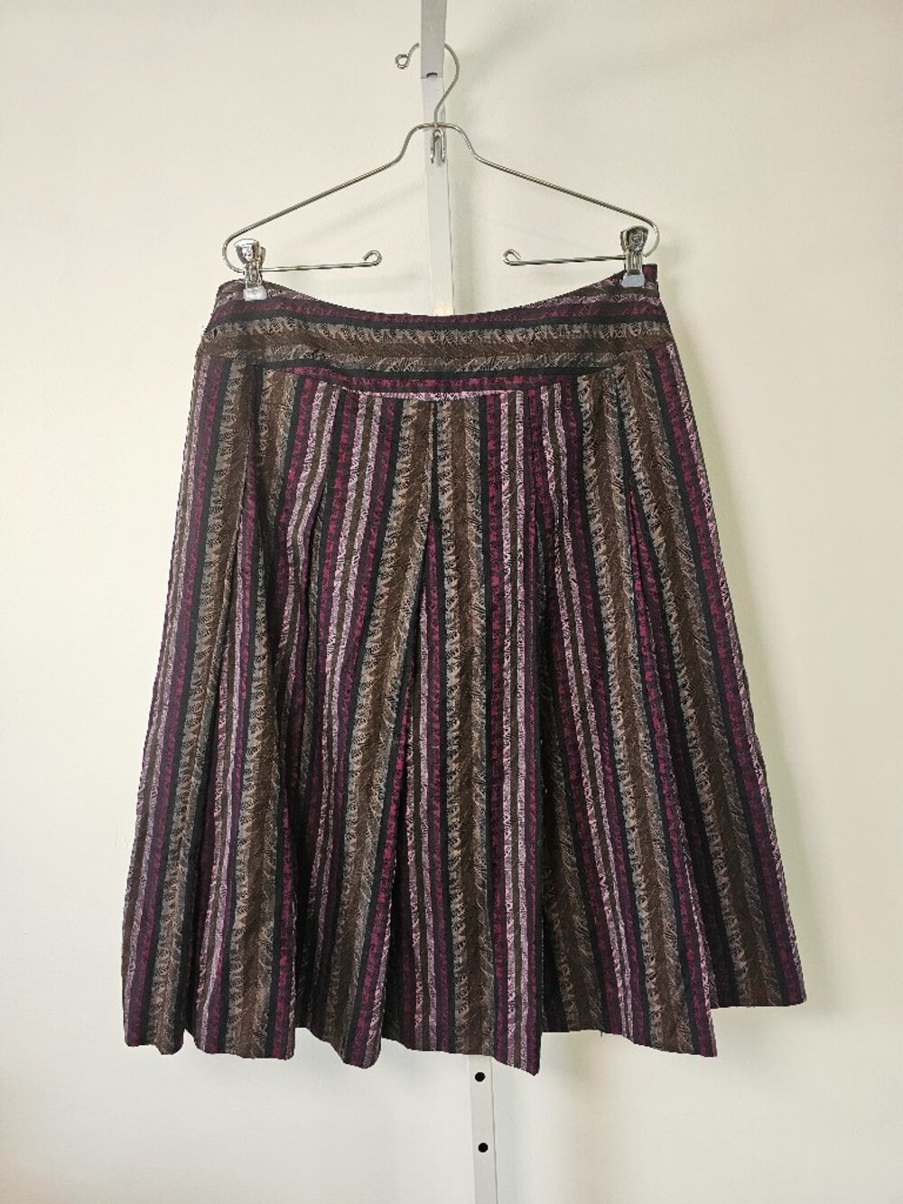 Apostrophe Skirt Purple Striped Goth Grunge Pleated A-line Dark Academia 12